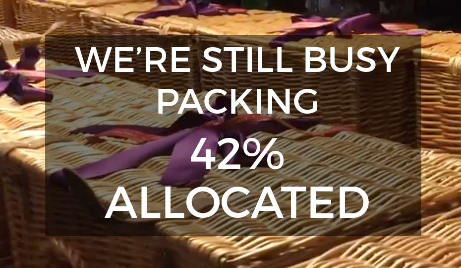 We're Still Busy Packing & Preparing at BasketsGalore - We are 42% Allocated