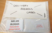 We attach these onto the delivery box of the package to ensure they get to the right people