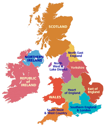 Gift Baskets Delivery UK - Map of UK