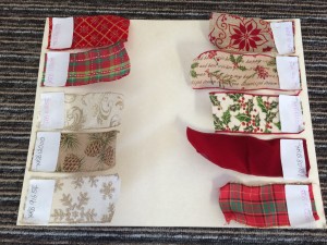 christmas ribbon samples