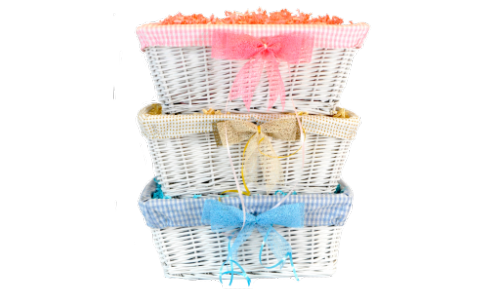 medium white baby baskets