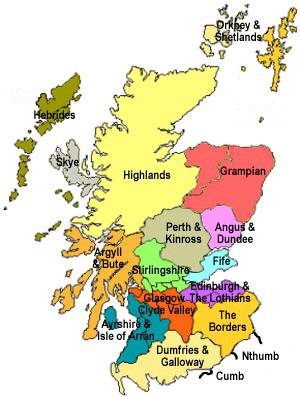 Gift Baskets Delivery UK - Map of Scotland