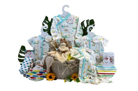 Twins Delight Neutral Baby Basket