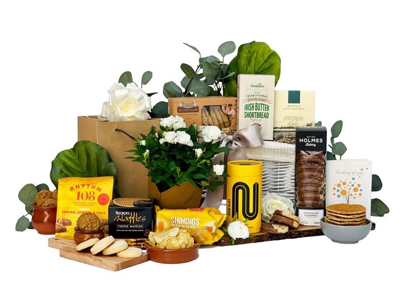 Sympathetic Fayre Gift Basket with Flowers