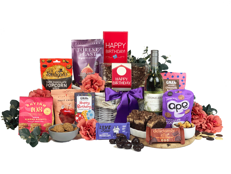 White Wine Birthday Gift Basket